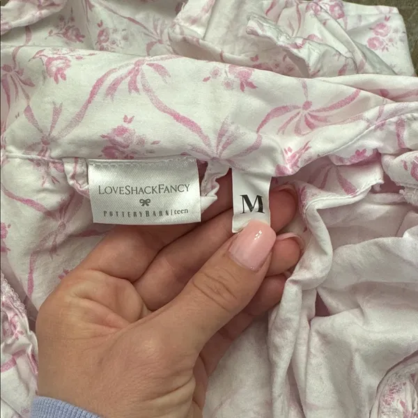LoveShackFancy X Pottery Barn Floral Trelis Sateen Pajama Top Only - Image 2