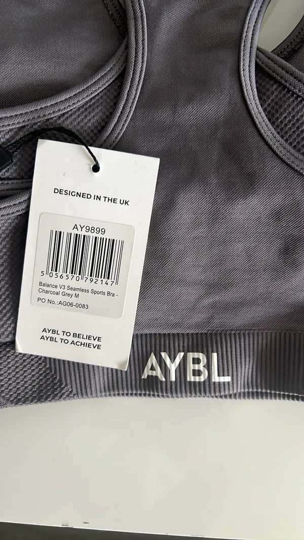 AYBL Balance V3 Seamless Sports Bra in Charcoal Grey - Medium - Image 5