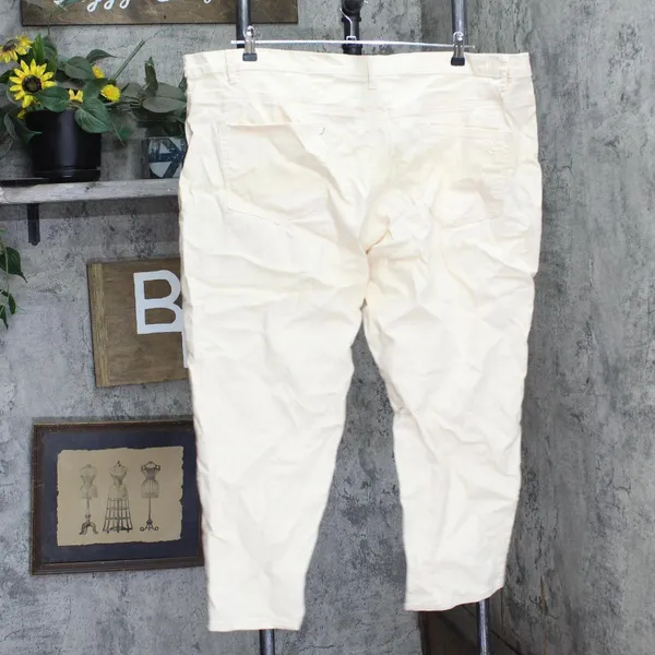 DG2 Print Hem Skinny Plus Size Petite Jeans Cream Off White 24WP - Image 2