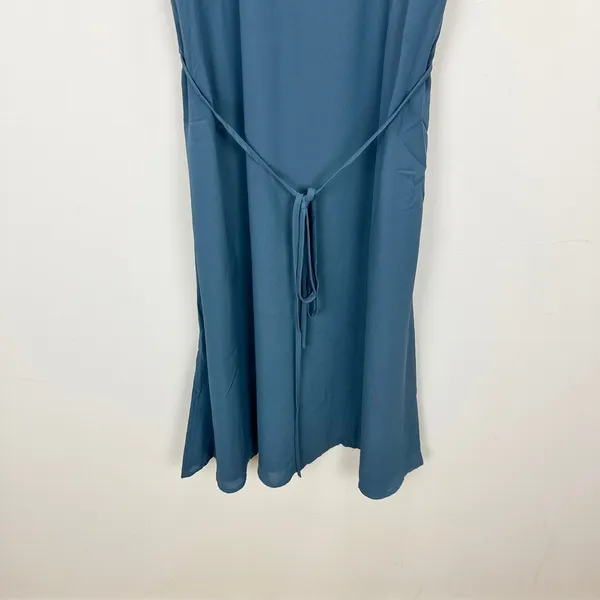 Lulus Dusty Blue Tie Back Slip Mini Dress Adjustable Straps Chiffon Small NWT - Image 8