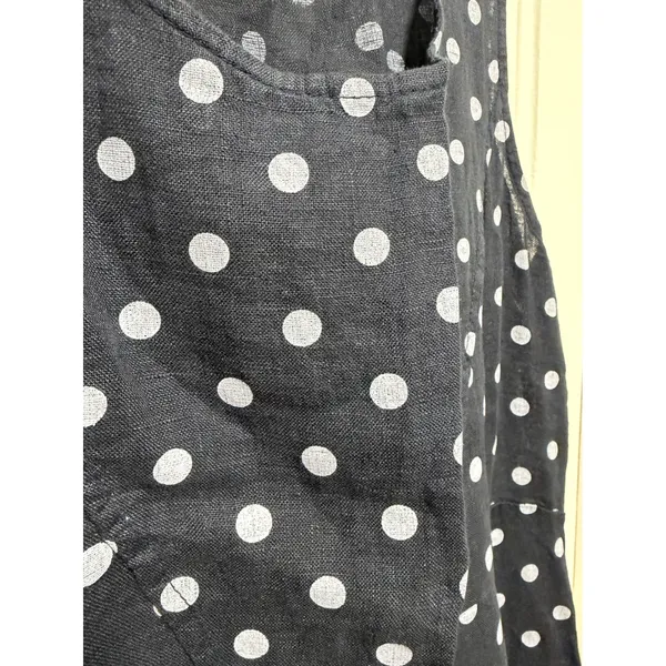 Luca Vanucci Womens‎ Navy Blue White Polka Dot Sleeveless Midi Tank Dress A-Line - Image 8