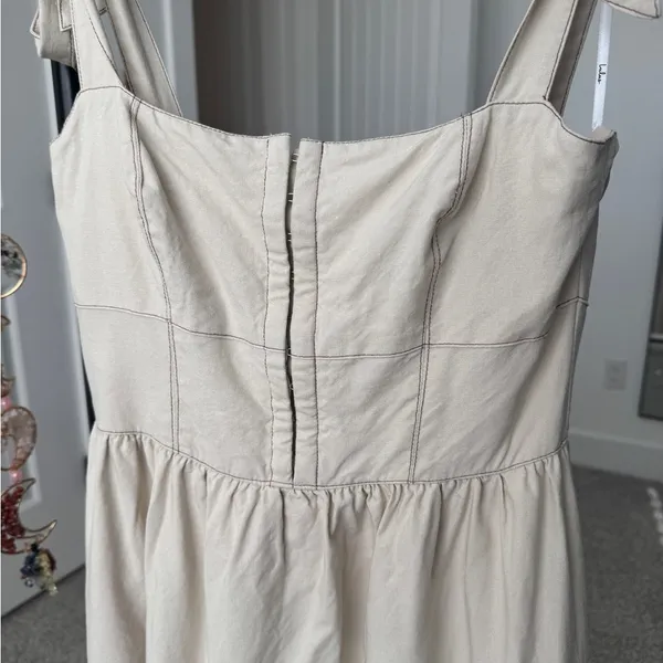 Lulus Callina Cream Tie-strap Midi Dress White - Size S - Image 3