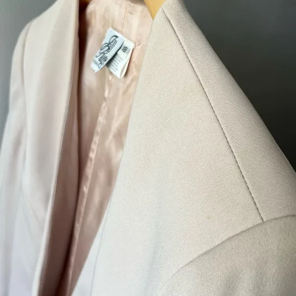Vintage Jill Paige Beaded Blazer Champagne Embroidered Formal Jacket M-L - Image 10