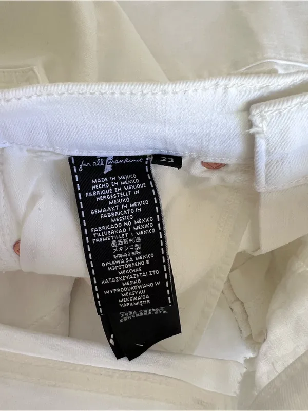 NWT 7 For All Mankind Gwenevere Ankle Skinny Eyelet Jeans White 23 - Image 9