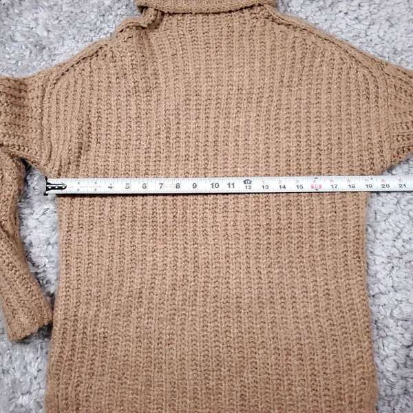 Abercrombie Turtleneck Chunky Knit Pullover Sweater Brown Tan Women's Size XS - Image 11
