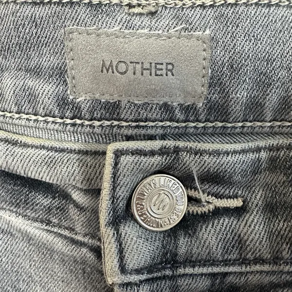 Mother Button Fly Dazzler Ankle Jeans Womens 26 Shadows In The Grass Gray Heart - Image 6