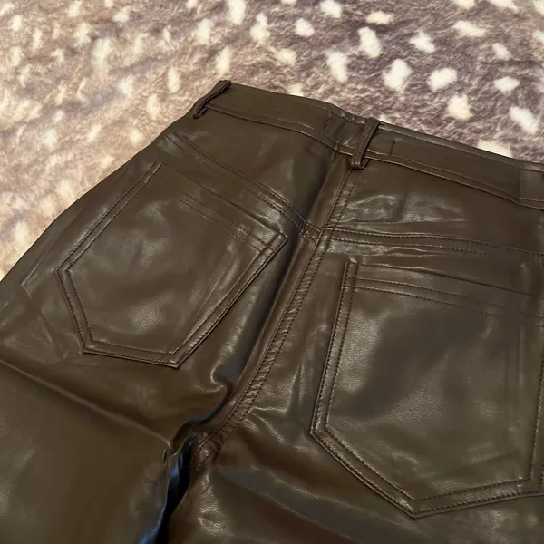 12th Tribe Vegan Brown Leather Pants - Image 6