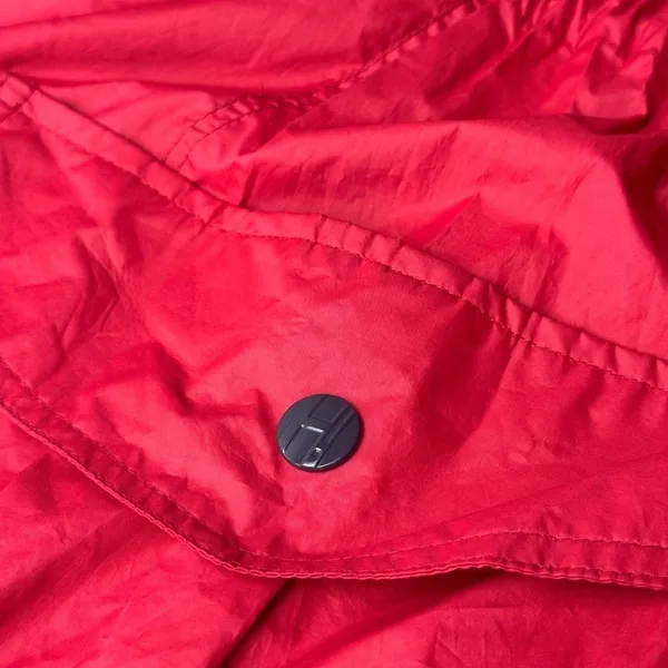 H! By Henry Holland Red‎ Hooded Windbreaker Poncho Jacket Womens Size 10 Zip Up - Image 6