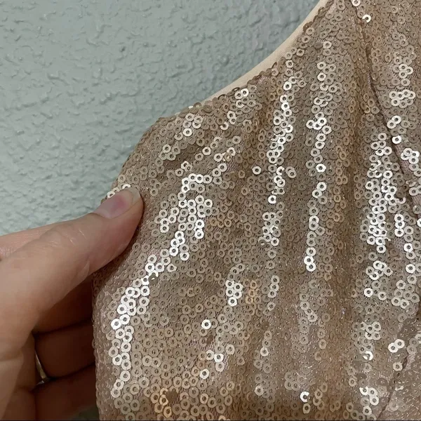 Lulus Peach Sequined Cut Out Sides Party Dress Mini Womens XS Swifty Eras Tour - Image 10