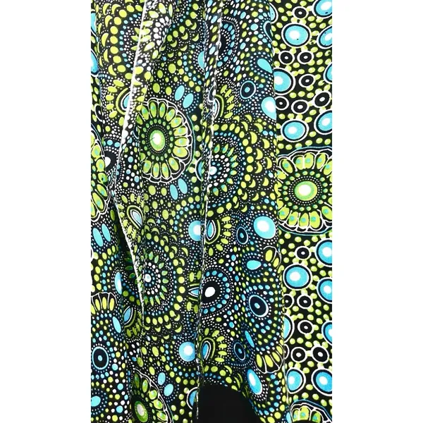 Wayan Natural Wear Sarong Cover Up Lime Green Blue Mandala Fringe Scarf Festival - Image 13