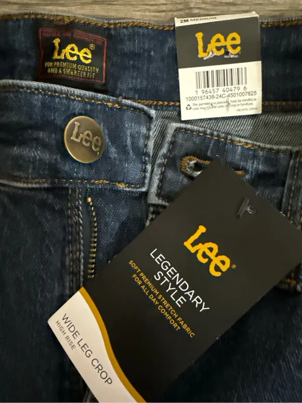 Lee Legendary Style High Rise Wide Leg Crop Jeans Size 2 Medium NWT - Image 6