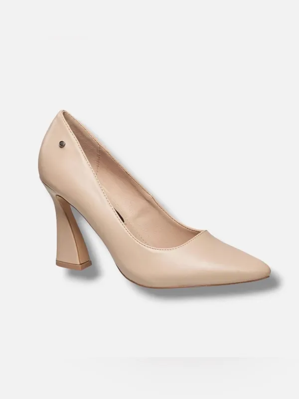NEW IN BOX French Connection Nude Raven Pumps Flared Block Heel ~ size 10 - Image 2
