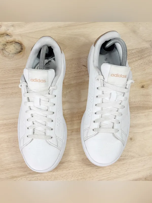Adidas Advantage Low Top Sneakers White Copper Women 8.5 Leather Preppy Retro - Image 4