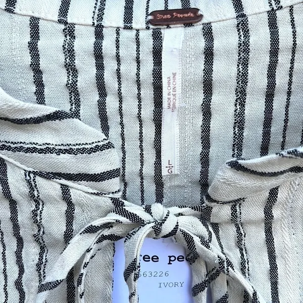 NWT Free People Ryhthm of the Night Tunic Top Ivory / Black Size Large - Image 8