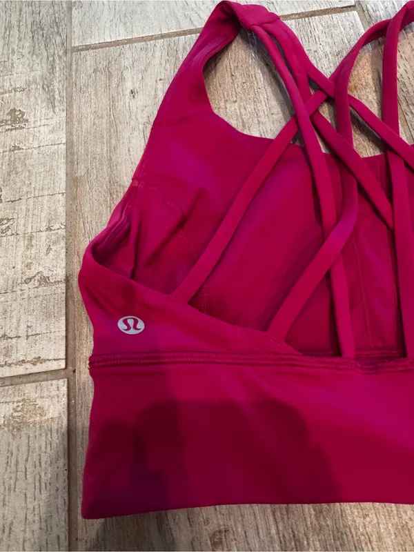 Lululemon x SoulCycle Longline Strappy Back Pink Yoga Sports Bra size 6 - Image 5