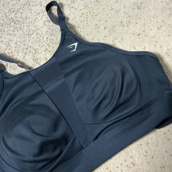 Gymshark High Support Mesh Sports Bra Womens M Black Adjustable‎ Straps Hook - Image 6