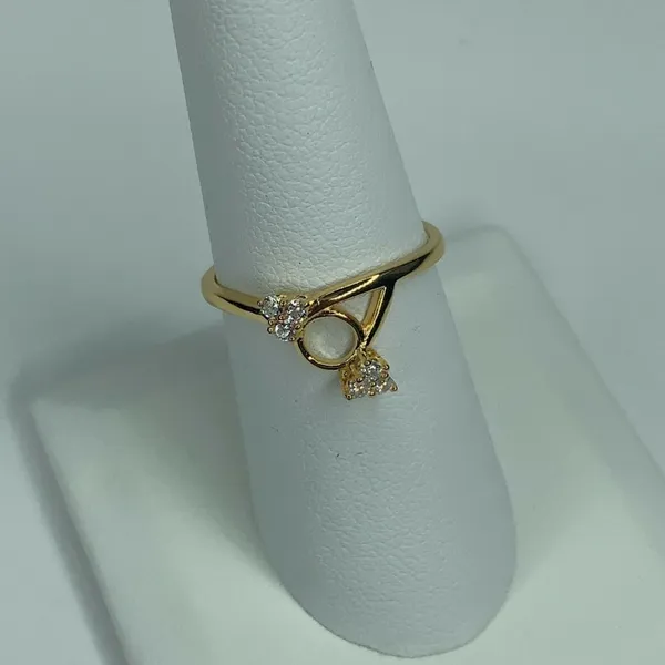 18K Gold-Plated Sterling Silver Cubic Zirconia Round CZ Swirl Bridal Se… - Image 5