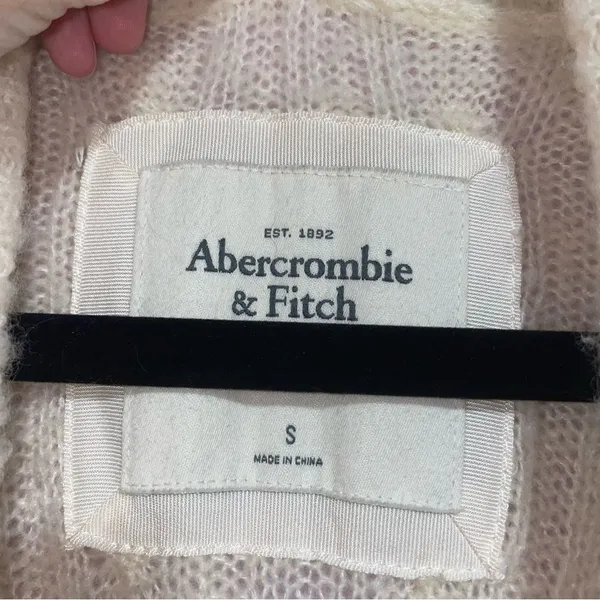 Abercrombie & Fitch Y2K Cable Knit Cardigan Women S Shawl Collar Preppy Coastal - Image 4