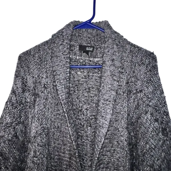 Ana A New Approach Dark Grey Shrug Sweater Short Sleeve‎ Knit Open Front L/XL - Image 2