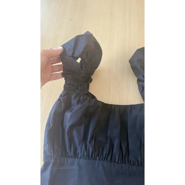 Abercrombie & Fitch Crop Top Scrunchie-Style Straps Shirred Bodice Size Small - Image 3