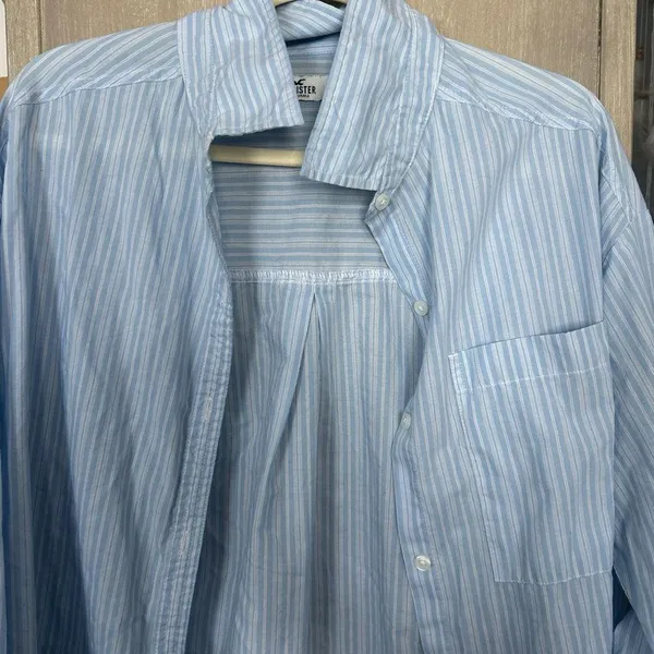 Light Blue Striped Women's Shirt - Image 2