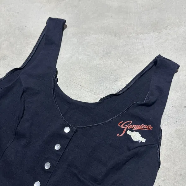 Harley Davidson Vintage 1992 Holoubek Ladies Vest Size Large Black With Snaps - Image 3