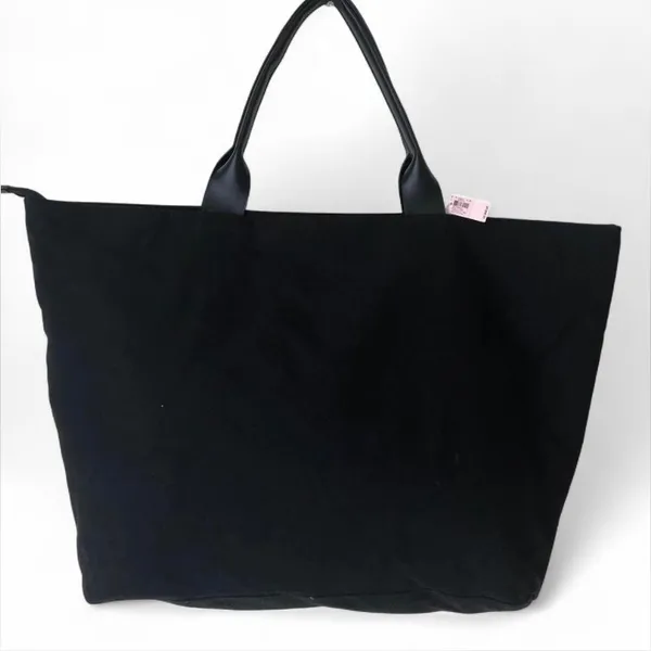 Victoria’s Secret Black Silver Sequin Bling Large Tote Weekender Bag Limited Ed. - Image 3