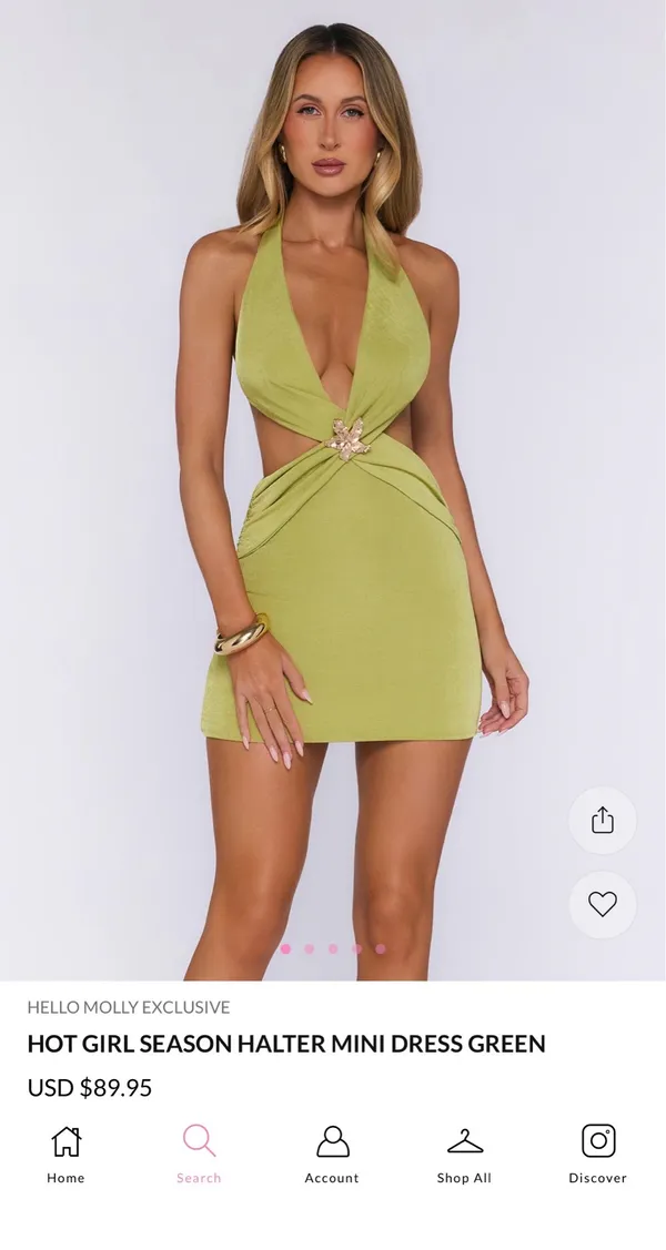 Green Hello Molly Dress Mini - Image 3