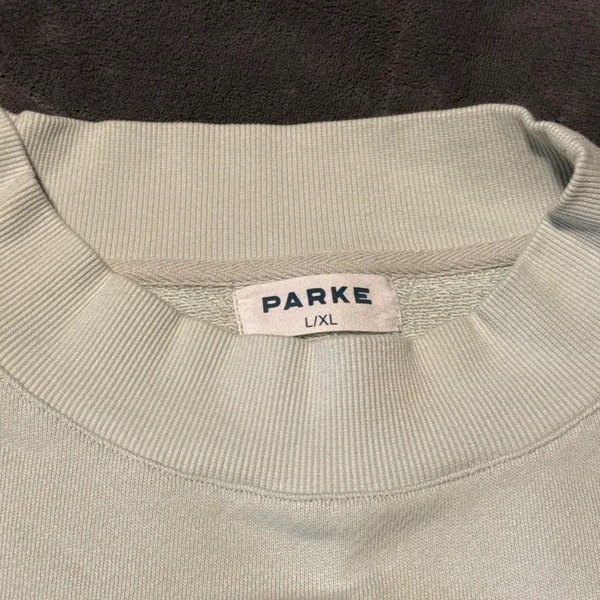 PARKE Seafoam Green Mockneck Sweatshirt Heritage Size L/XL - Image 3