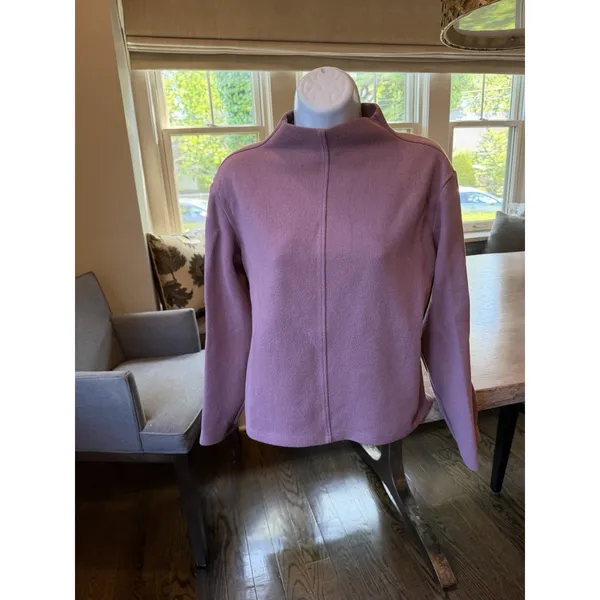 A New Day Sweater Top Women's Size Medium Mauve Mock Neck Long Sleeve Top EUC - Image 4