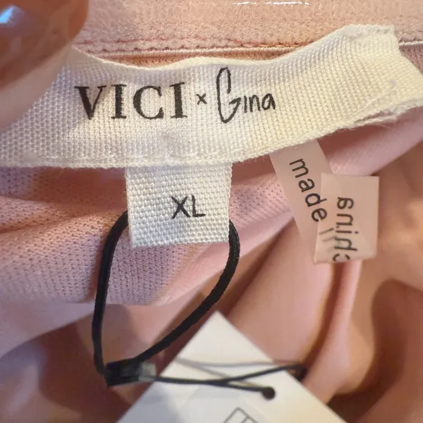 VICI x Gina Dress size XL One Shoulder‎ Pink Sequin Mini NWT Night Out - Image 6