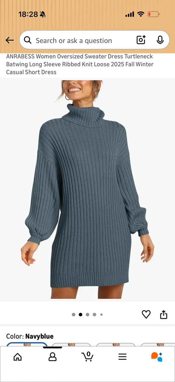 Amazon Oversized Sweater Dress Turtleneck - Image 2