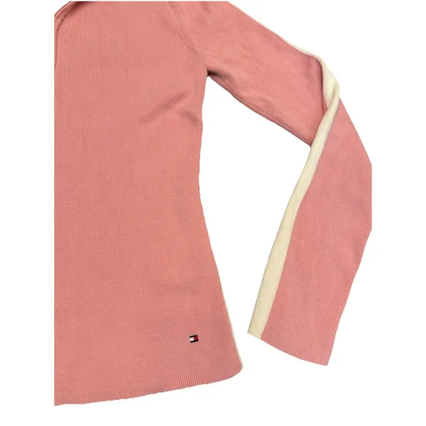 Tommy Hilfiger Women's Pink Quarter-zip Pullover Long Sleeve Size Small - Image 4