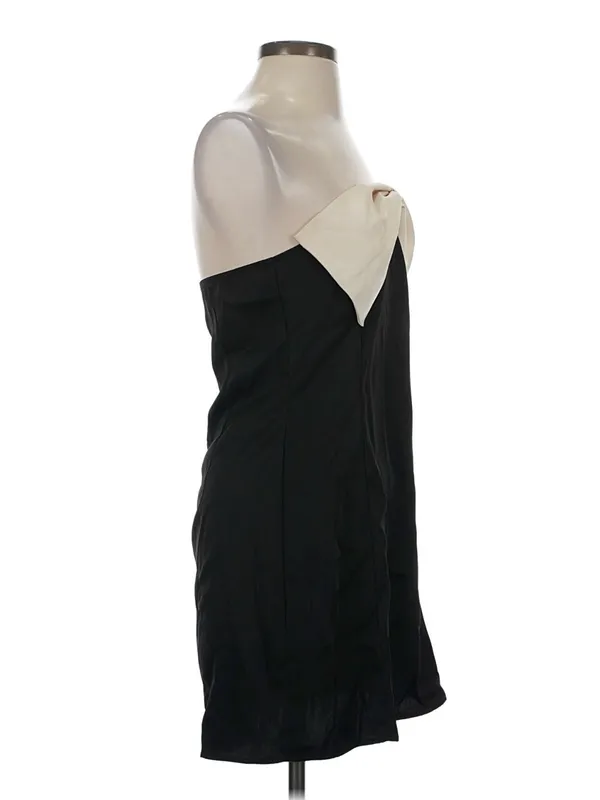 Princess Polly Black Strapless Dress with Cream Bow - Image 3