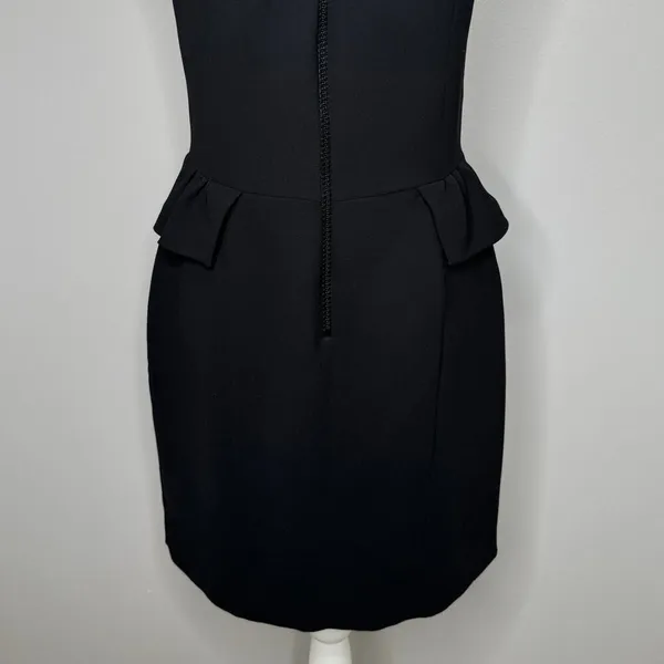 Sandro Paris Strapless Peplum Dress Size 8 Black Embellished Cocktail Party Chic - Image 9