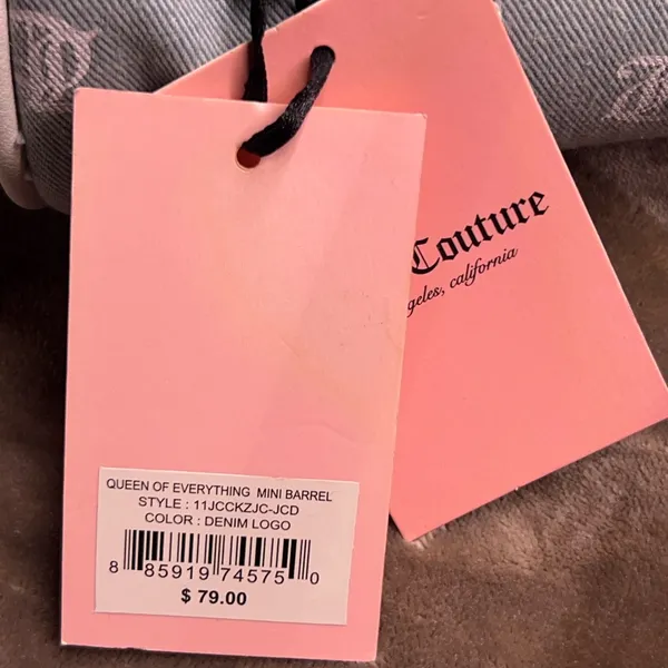Juicy Couture Denim and White Mini Bag - Image 5