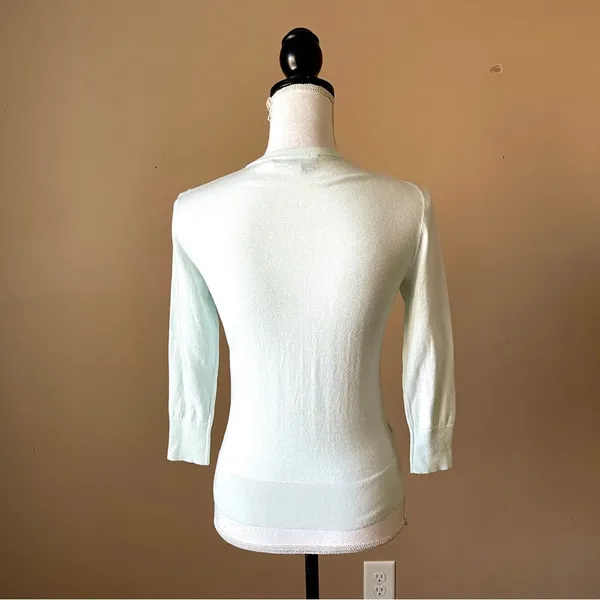 ANN TAYLOR | Light Teal Button Down Cardigan Sweater Sz XSP - Image 6