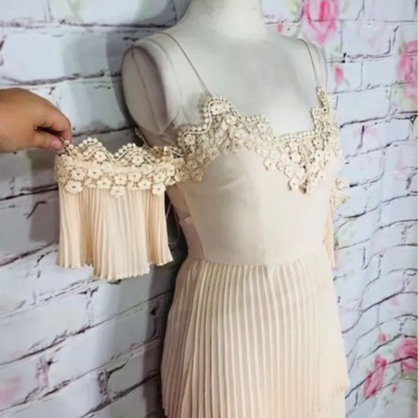 Lulu’s keepsake the label NWT All Time High Nude Lace Off-the-Shoulder Dress - Image 7