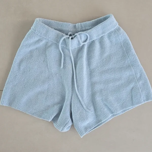 Skims Light Blue Cozy Knit Tank and Shorts Set Size S - Image 5