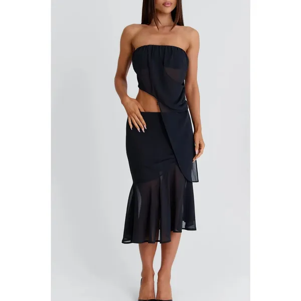 Outcast Midi Skirt Itzeli Size XS Black - Image 4