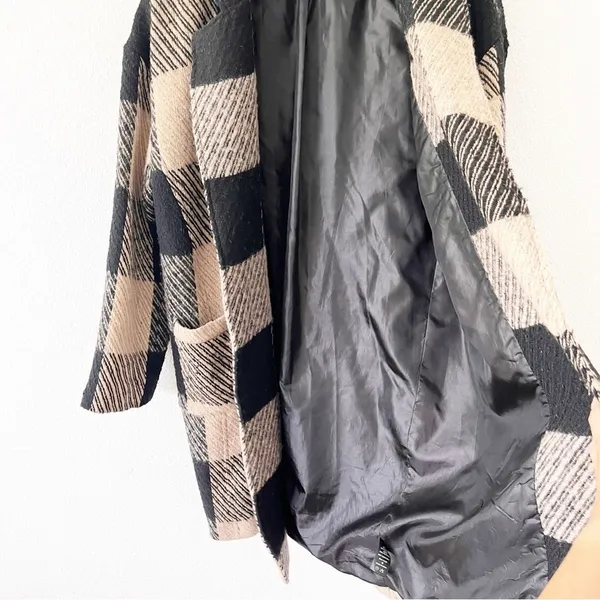 ASTR The Label Cora Plaid Wool Blend Peacoat Oversized Brown Black Coat - Image 7