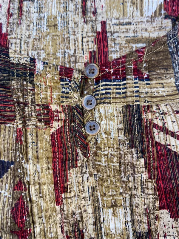Lauren Ralph Lauren Aztec Western Multicolor Geometric Patchwork Blouse - Image 3