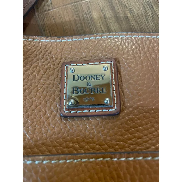 DOONEY & BOURKE Small Pebble Lexington Shopper Tote Purse Bag Caramel Leather - Image 4