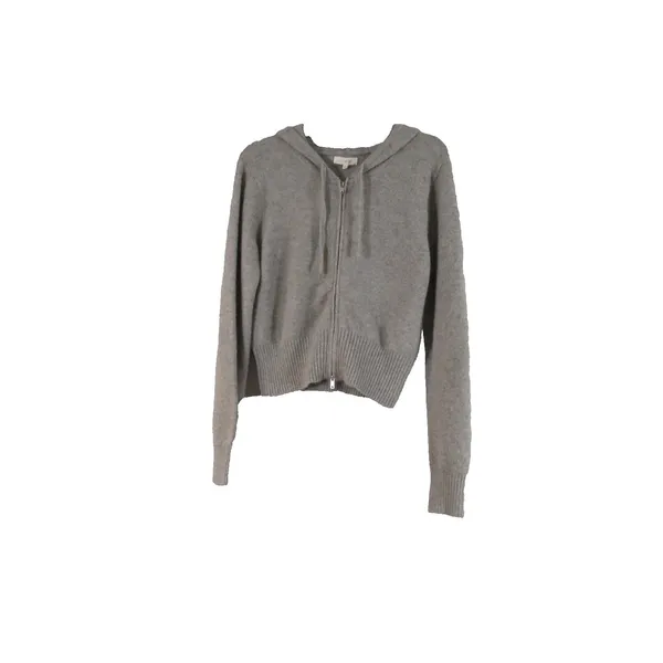 Ultra Flirt M Gray Cropped Zip Up Hoodie Hooded Sweater Cozy Knit NWT S/M - Image 2