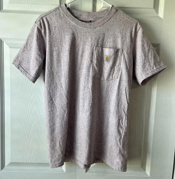 Carhartt pink/ purple speckled pocket T-shirt small - Image 2