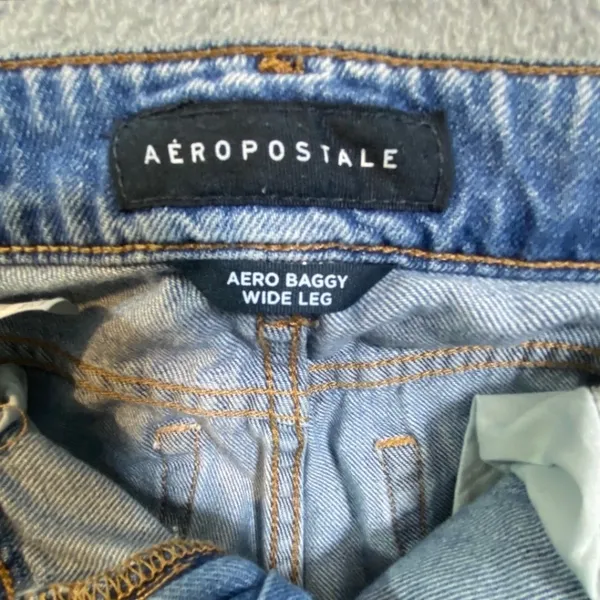 Aeropostale Baggy Wide Leg Jeans Women's 00 Blue High Rise Denim Y2K 90s EUC - Image 6