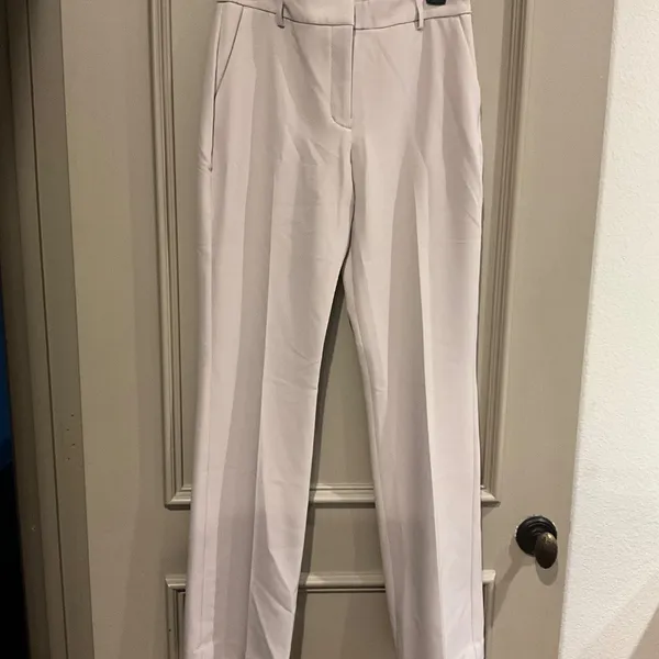 EXPRESS Editor Boot Mid Rise Dress Trouser Pant Size 6 Cream Khaki - Image 5