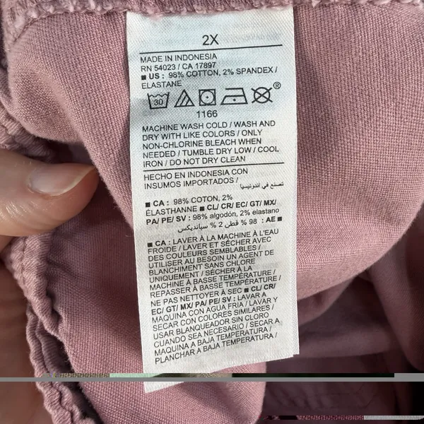 Old Navy 2X High Waisted Pulla Utility Pants Comfort Casual Pull On Pink‎ Barrel - Image 8