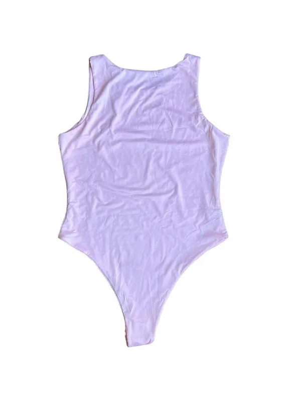 Women's Light Pastel Pink Bodysuit Size Large SKU#C24144 - Image 2
