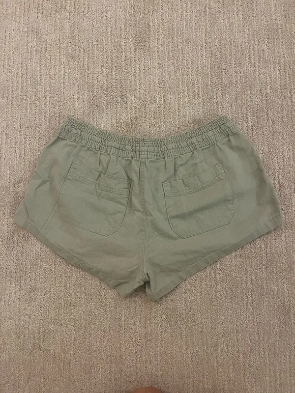 Altar'd State Green Shorts Linen Essential - Image 3